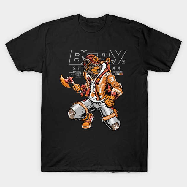 Fire Bear - Beastly Streetwear T-Shirt by Mr.Beastly